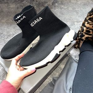 Authentic Balenciaga Speed Logo Sock Sneaker Size 40 - womens 10
